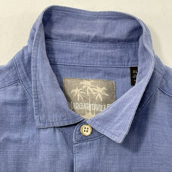 Margaritaville Linen Silk Hawaiian Button Shirt Men Sz XL Workwear Summer Relax - Picture 6 of 12